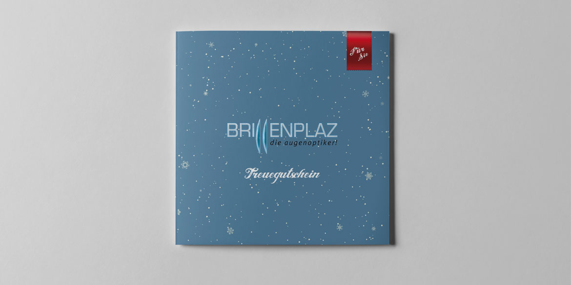 Printdesign Weihnachtskarte Brillenplaz